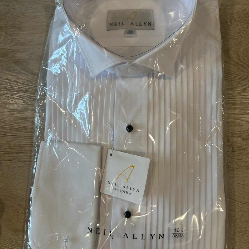 White Dress Shirt with Pinstripe Texture